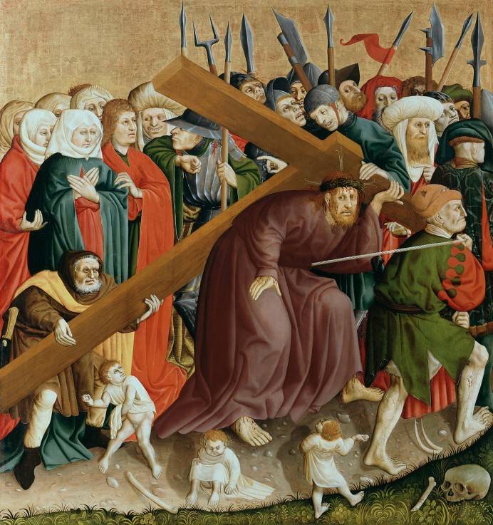 Christ carrying the Cross. The Wings of the Wurzach Altar od Hans Multscher
