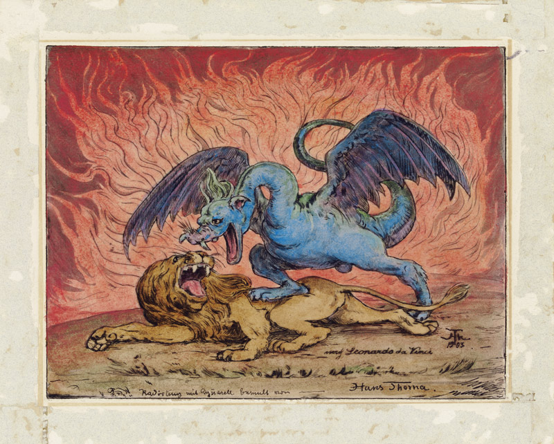 Dragon and Lion od Hans Thoma