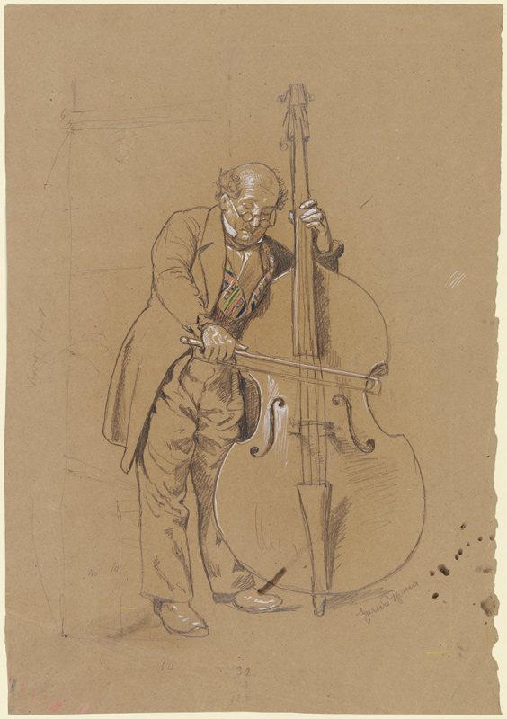Double-bass player od Hans Thoma