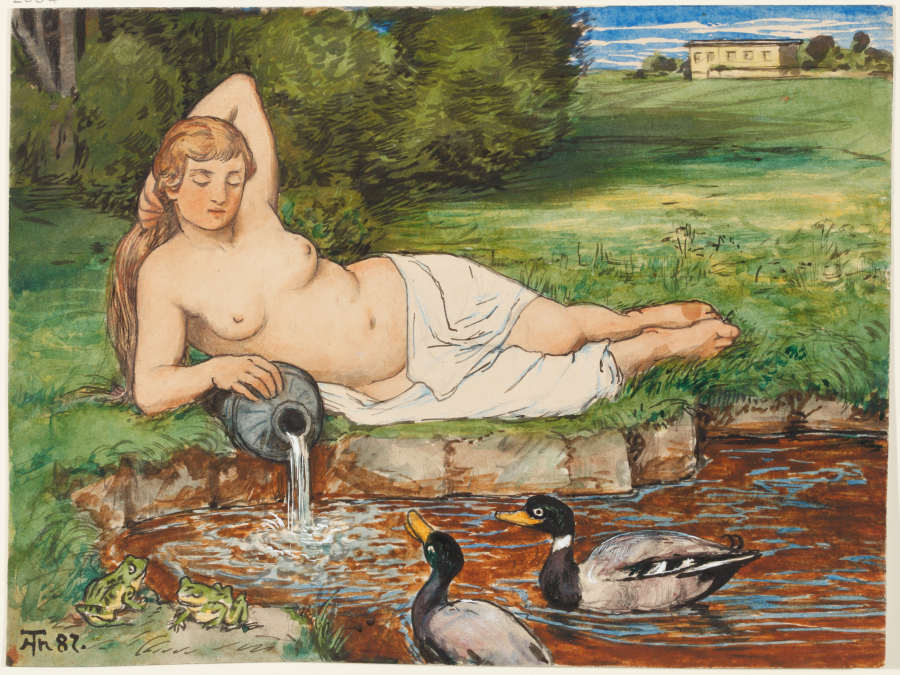 Nymph by a Brook od Hans Thoma