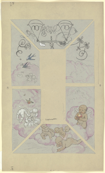 September. Design for a Ceiling Painting for the Café Bauer od Hans Thoma