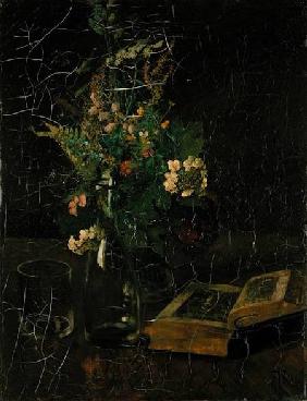 Still Life with a Bunch of Flowers and a Bible