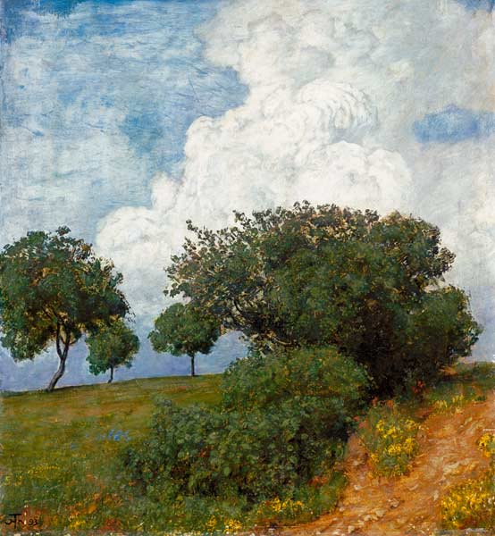 Landscape with cloud od Hans Thoma