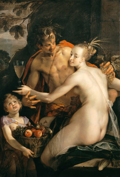 Bacchus, Ceres and Amor od Hans von Aachen