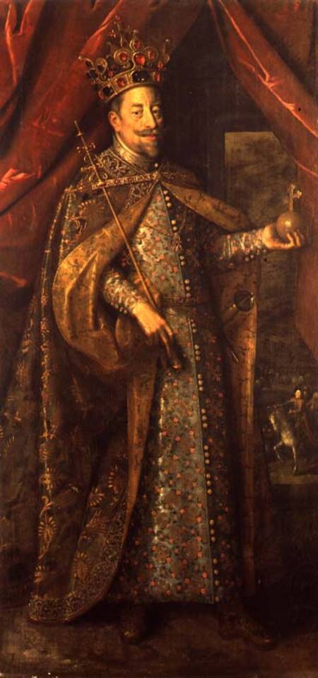 Emperor Matthias of Austria in Bohemian Coronation Robes od Hans von Aachen