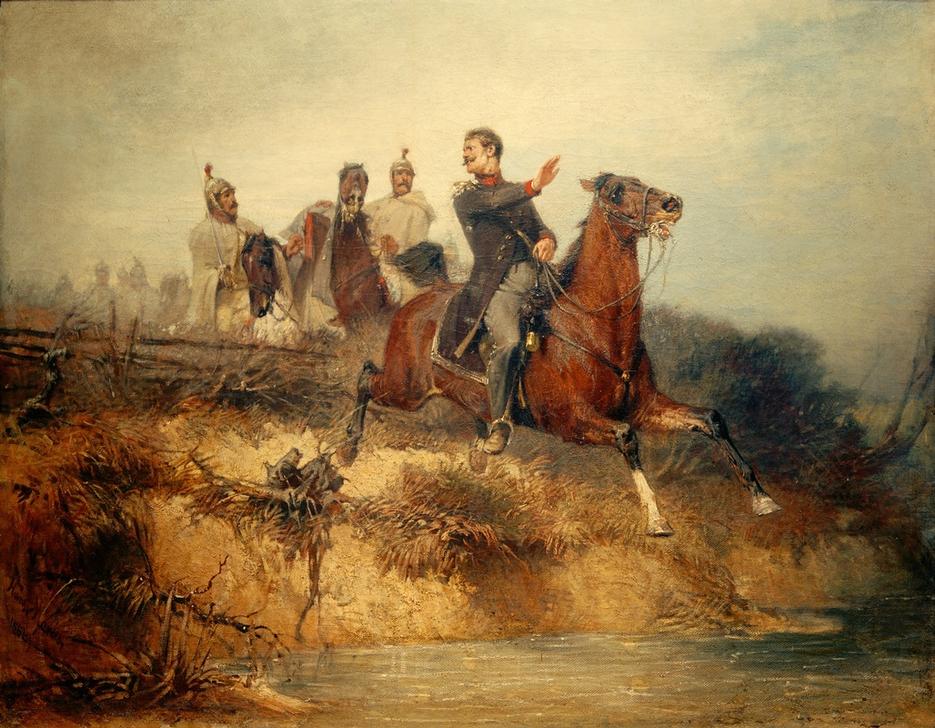 Scene from the Napoleonic Wars od Hans von Marées