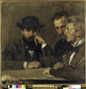 Self-portrait with Hildebrand and Grant.