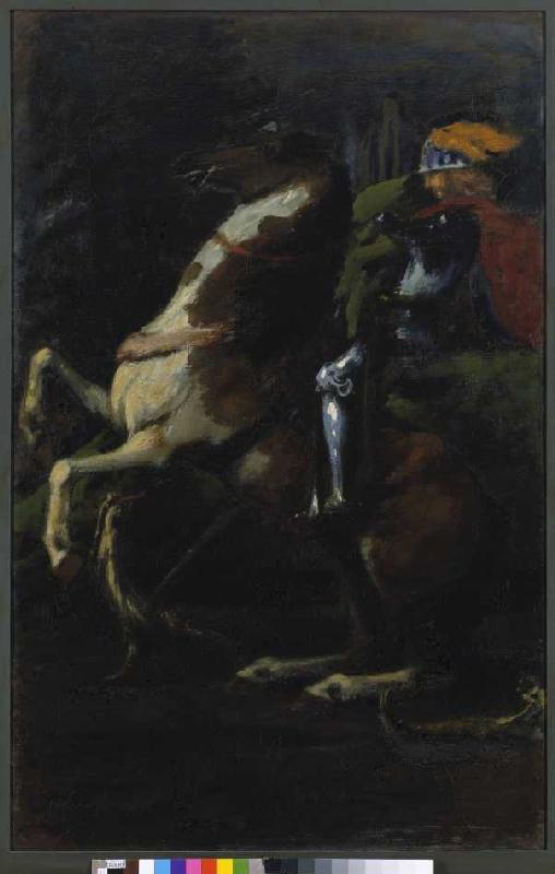 Triptych the three riders, right panel: St. Georg od Hans von Marées