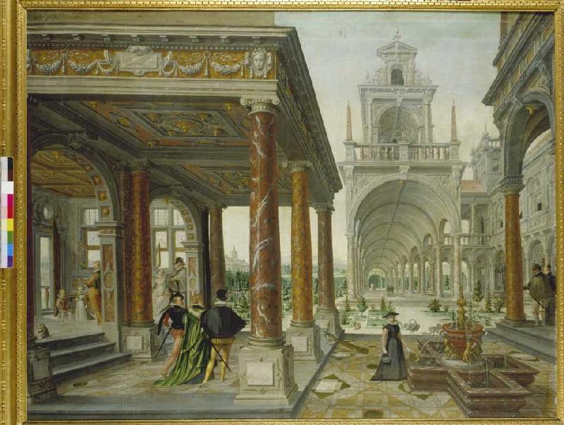 Palace architecture with strollers od Hans Vredeman de Vries