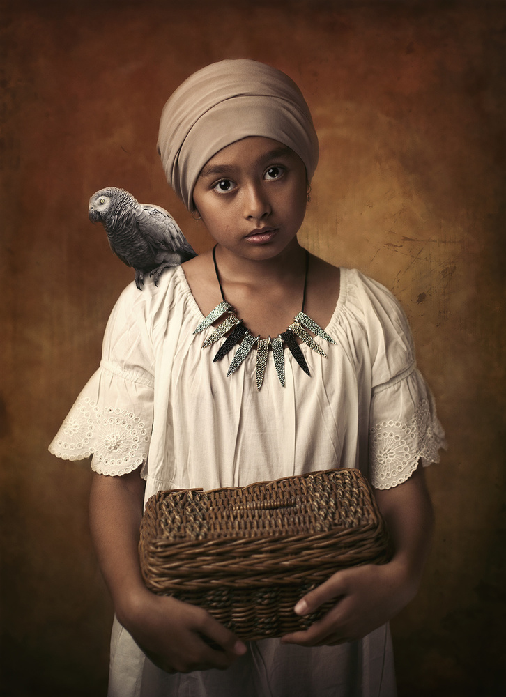 She and her little parrot od Hari Sulistiawan