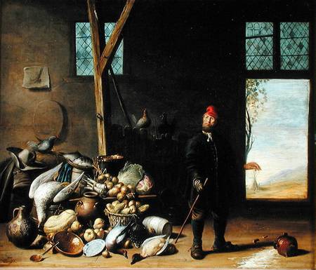 Peasant in an Interior or, Kitchen with a Still Life od Harmen van Steenwijck