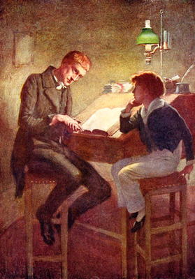David Copperfield and Uriah Heep, illustration for 'Character Sketches from Dickens' compiled by B.W od Harold Copping