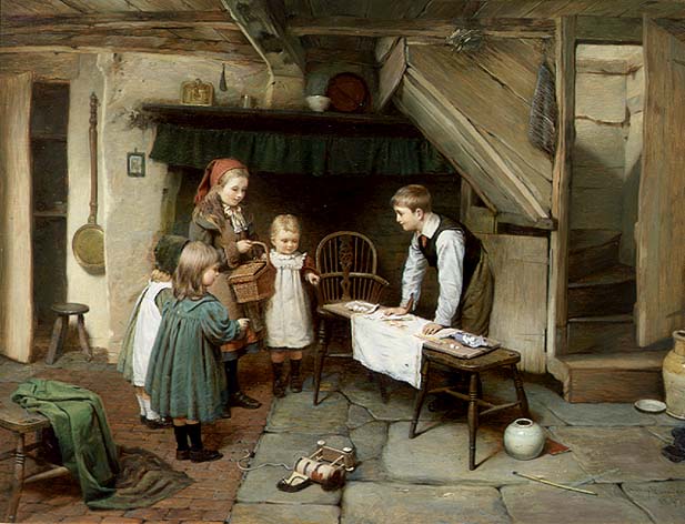 A Visit to the Sweet Shop (oil on canvas) (see also 17194)  od Harry Brooker