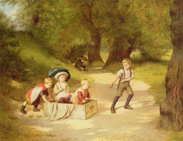The Toy Carriage, 1887 (oil on canvas)  od Harry Brooker