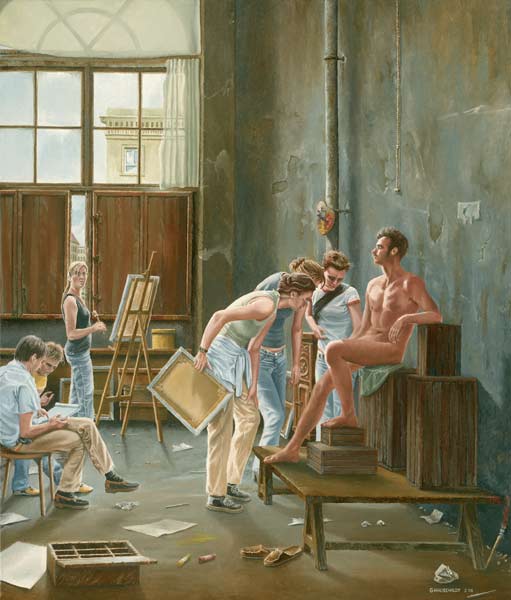 Malschüler im Atelier von David (nach Cocherau) od Günther Hauschildt
