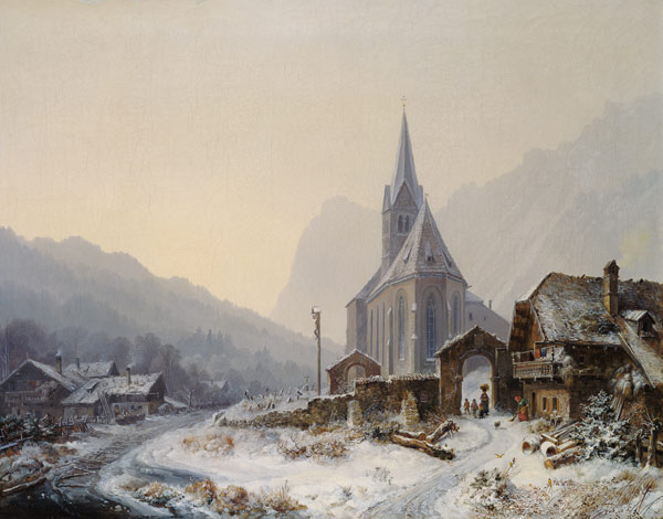 Winter in the RAM sow. od Heinrich Bürkel