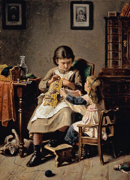 The sewing hour od Heinrich Merté
