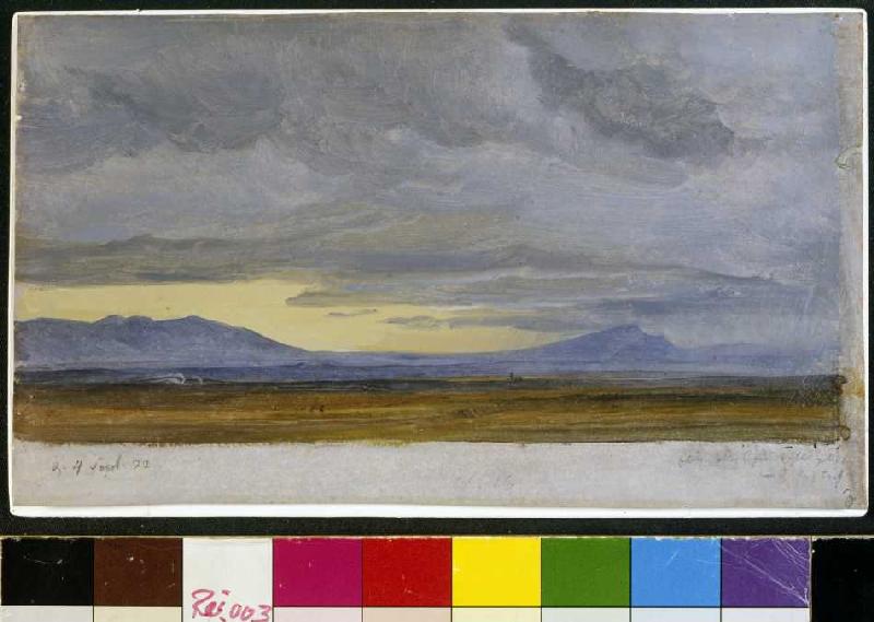 Südliche Landschaft (Wolkenstudie) od Heinrich Reinhold