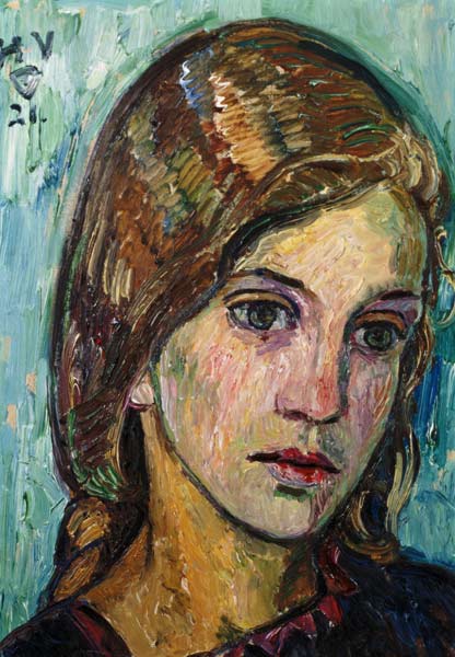 Girl portrait. od Heinrich Vogeler
