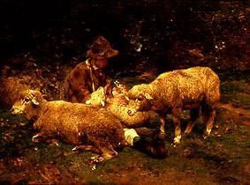 Sheep herdsman. od Heinrich von Zügel