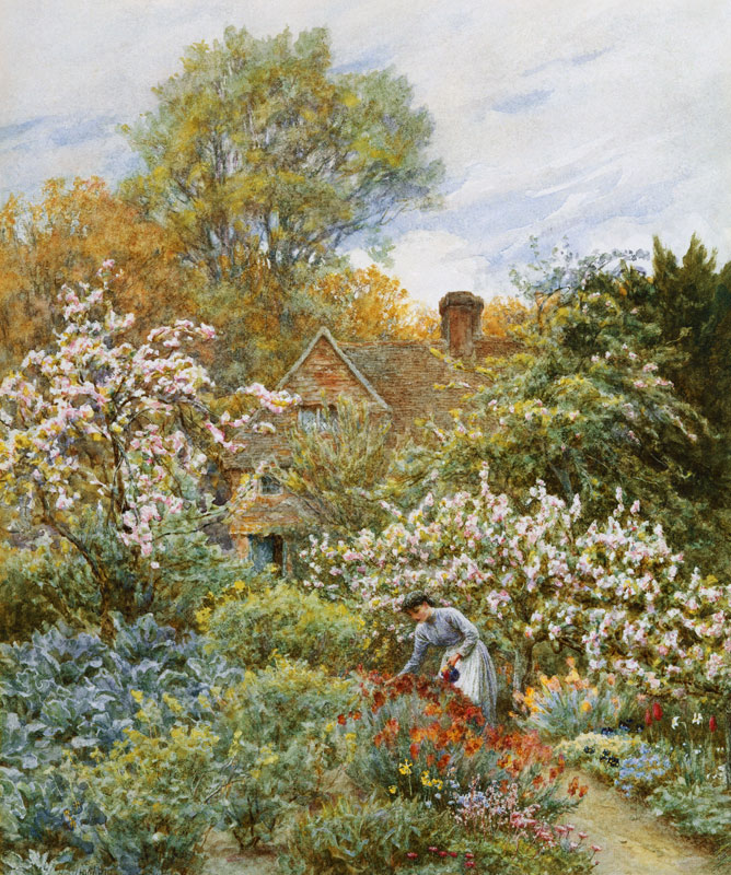 A Garden in Spring od Helen Allingham