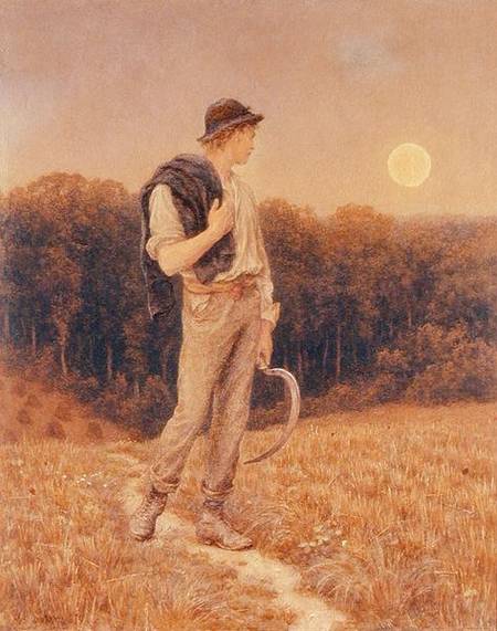 The Harvest Moon, 'globed in mellow splendour' od Helen Allingham