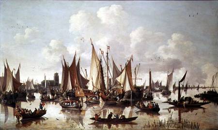 Dutch ships at Dordrecht Harbour od Hendrick de Meyer