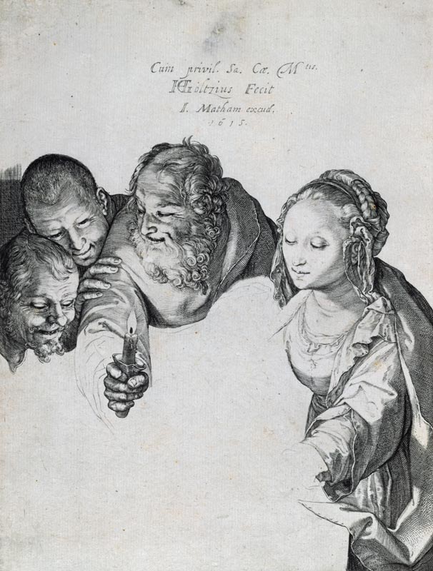 H.Goltzius, Anbetung der Koenige, 1615 od Hendrick Goltzius
