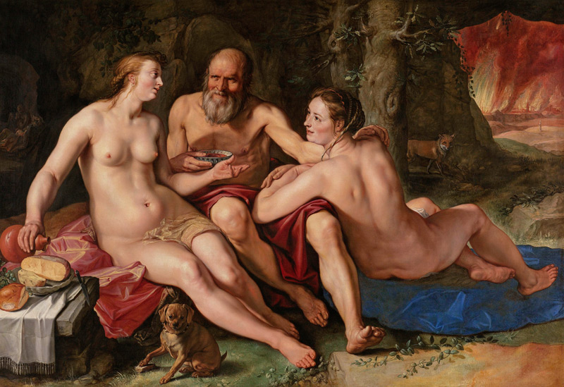 Lot and his Daughters od Hendrick Goltzius