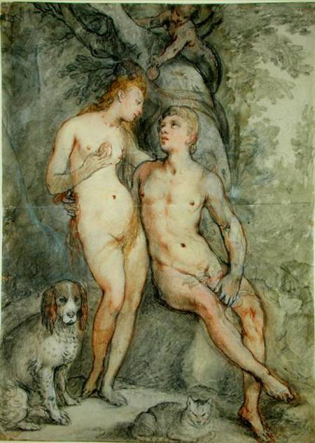 Adam and Eve od Hendrick Goltzius