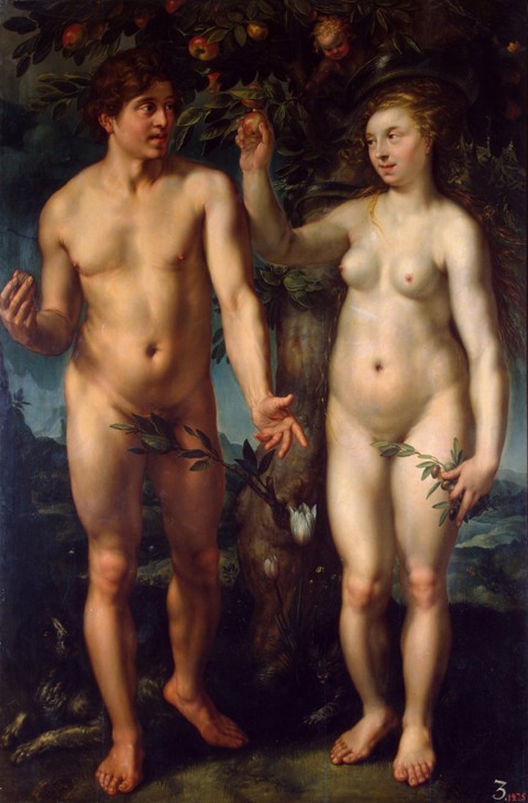 Adam and Eve od Hendrick Goltzius