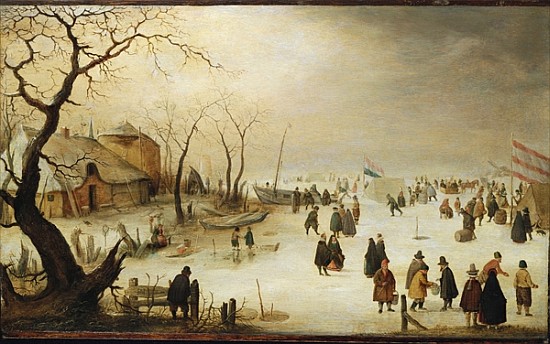 A Winter River Landscape with Figures on the Ice od Hendrik Avercamp