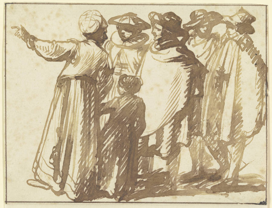 Figurengruppe im Zeitkostüm od Hendrik Goudt