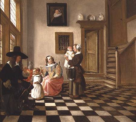 A Family in an Interior od Hendrik van der Burgh