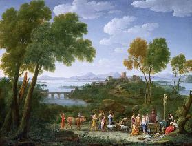 An Extensive Italianate Landscape with a Sacrifice