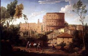 A View of the Colosseum with a Traveller