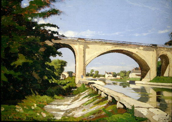 Le Pont Canal a Briare, 1888 (oil on canvas) od Henri-Joseph Harpignies