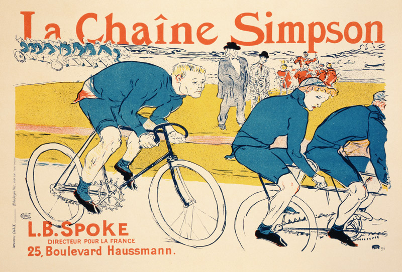 Reproduction of a poster advertising 'The Simpson Chain', Paris od Henri de Toulouse-Lautrec