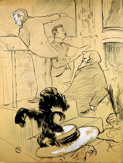 Ambroise Thomas (1811-96) at a rehearsal of his opera ''Francesca da Rimini'', 1896 (pen & ink and p od Henri de Toulouse-Lautrec