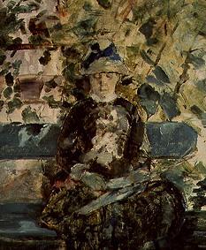 The Comtesse A.Toulouse Lautrec mother (of the artist) at reading in the garden od Henri de Toulouse-Lautrec