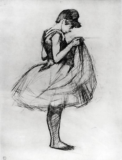 Dancer adjusting her costume and hitching up her skirt od Henri de Toulouse-Lautrec