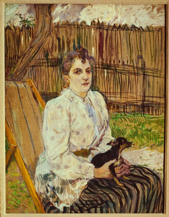 Woman with dog od Henri de Toulouse-Lautrec