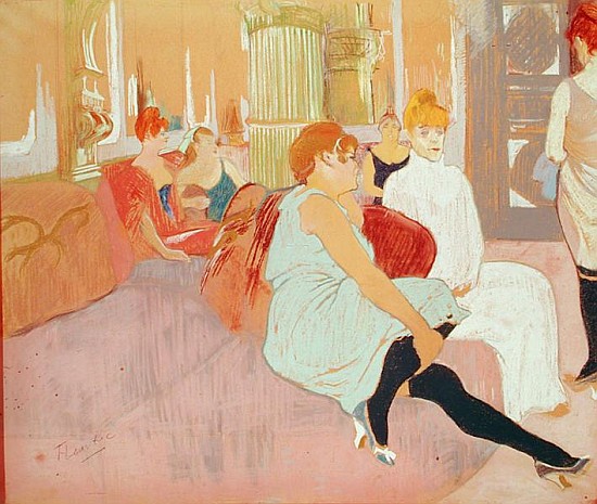 In the Salon at the Rue des Moulins od Henri de Toulouse-Lautrec