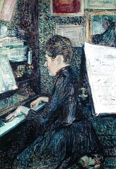 Mademoiselle Dihau (1843-1935) at the Piano od Henri de Toulouse-Lautrec