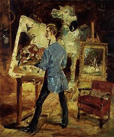 The painter René Princeteau in his studio od Henri de Toulouse-Lautrec