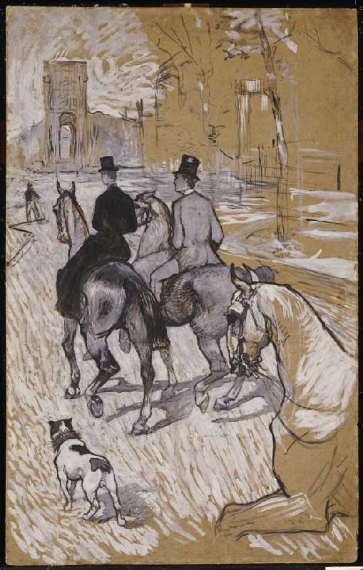Reiter auf dem Weg zum Bois du Bolougne od Henri de Toulouse-Lautrec