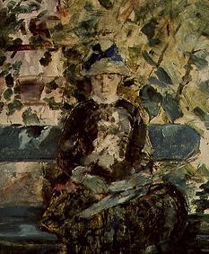 The Comtesse A.Toulouse Lautrec mother (of the artist) at reading in the garden
