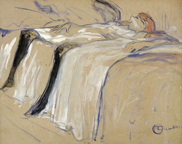 Woman lying on her Back - Lassitude, study for 'Elles' od Henri de Toulouse-Lautrec