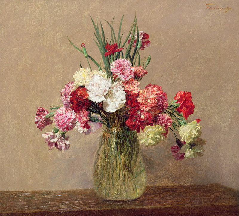 A Bouquet of Carnations od Henri Fantin-Latour