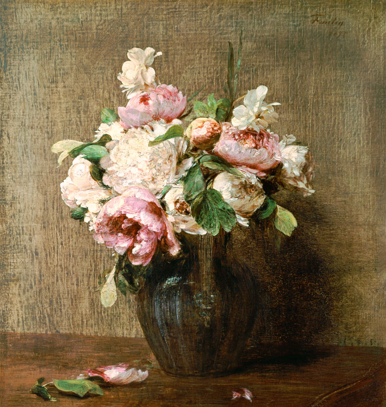 Pivoines Blanches et Roses, Narcisses od Henri Fantin-Latour